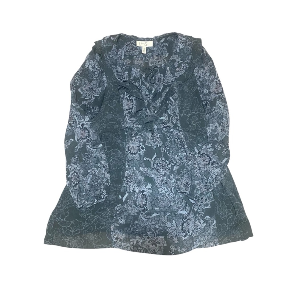 Jessica Simpson Women's Maternity Semi-Sheer Boho Flowy Tunic Blouse Top Sz L